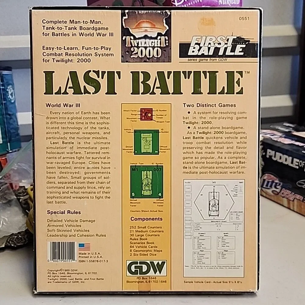 Last Battle Twilight 2000 Board Game GDW 1989 Missing Dice